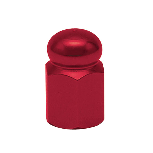 Valve Stem Caps Alloy Hex Domed Red