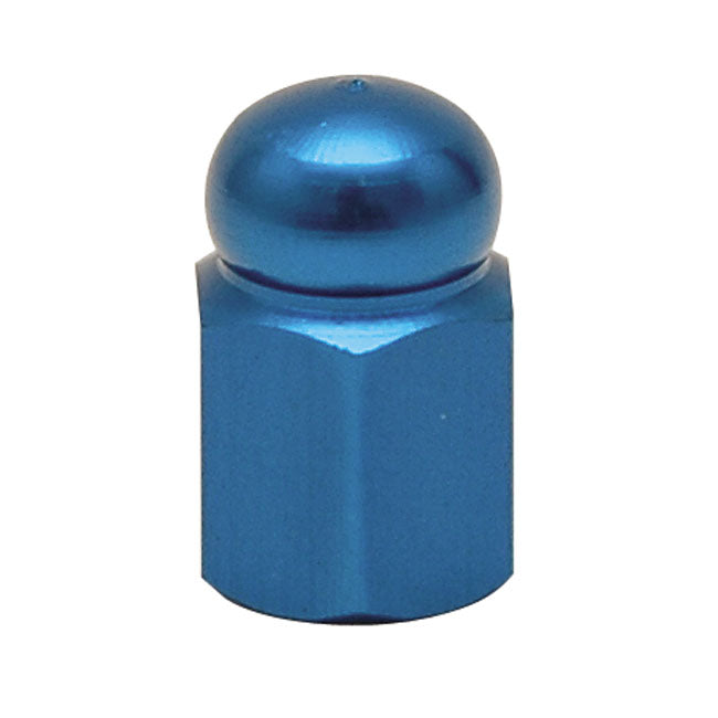 Valve Stem Caps Alloy Hex Domed Blue