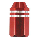 Valve Stem Caps Red Alloy Two Tone Hex Straight