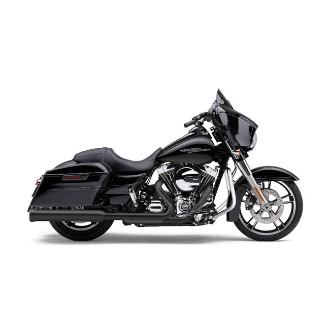 NH Series 4 Inch Slip-On Mufflers Black For 95-16 FLT/Touring NU