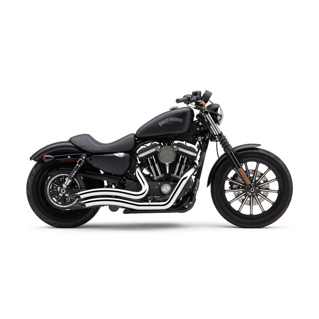 Speedster Short Swept Exhaust Chrome For 14-22 XL Sportster