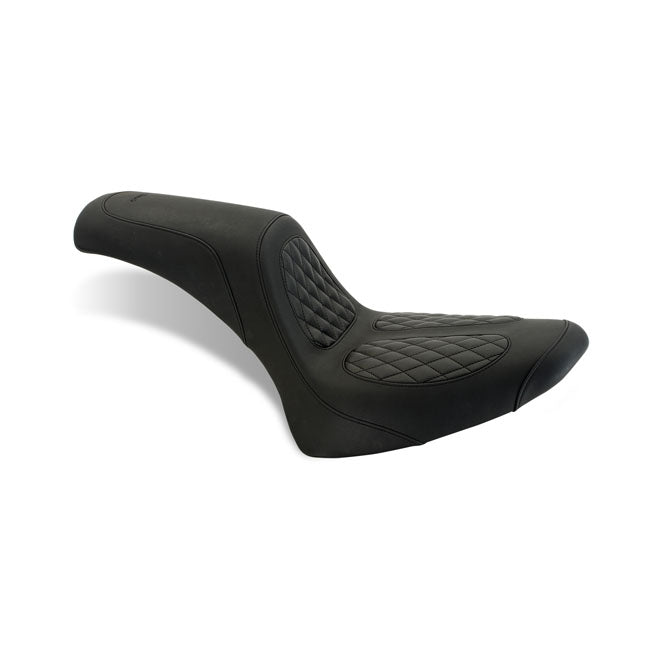 Fastback 2-Up Seat By Perewitz Black For 84-99 Softail (Excl. 97-99 FLSTS)(NU) With Up To 150mm rear Tire