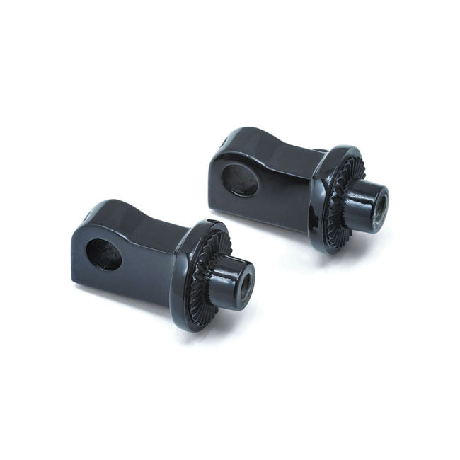 Front Footpeg Adapters Splined Gloss Black