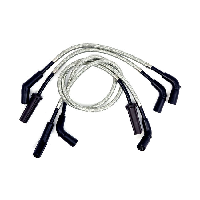 8 MM Pro Braided Stainless Spark Plug Wire Set For 17-22 M8 Touring