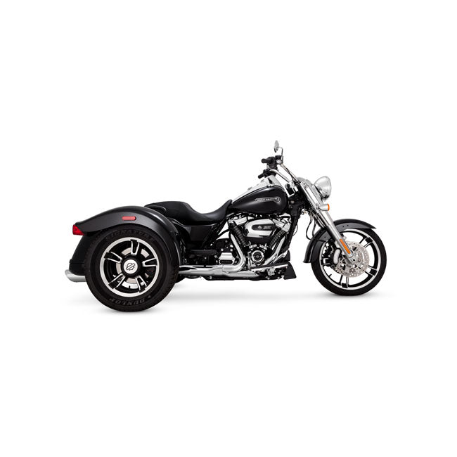 Twin Slash Round 4 Inch Slip-Ons Chrome For 17-23 FLRT Freewheeler Trike