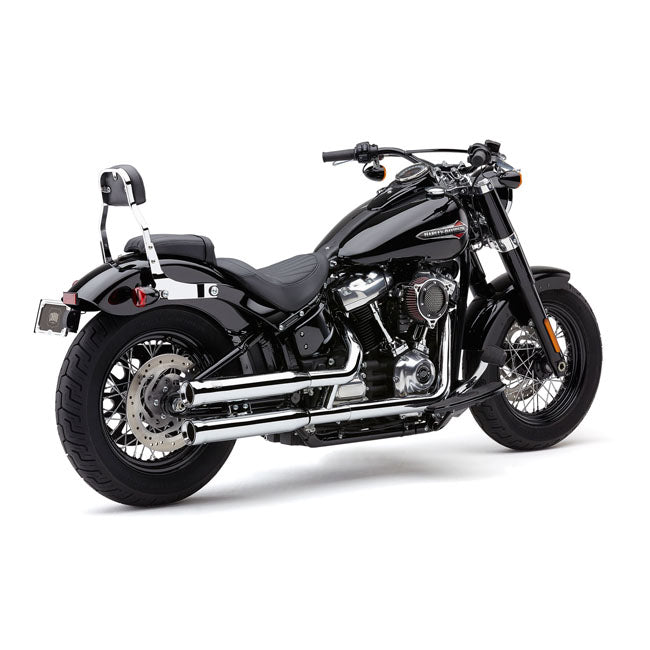 NH Series 3 Inch Slip-On Mufflers Chrome For Softail: 18-20 FXBR/S Breakout