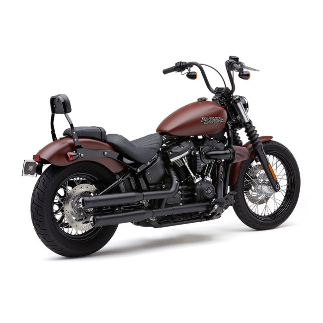 NH Series 3 Inch Slip-On Mufflers Black For Softail: 18-20 FXBR/S Breakout