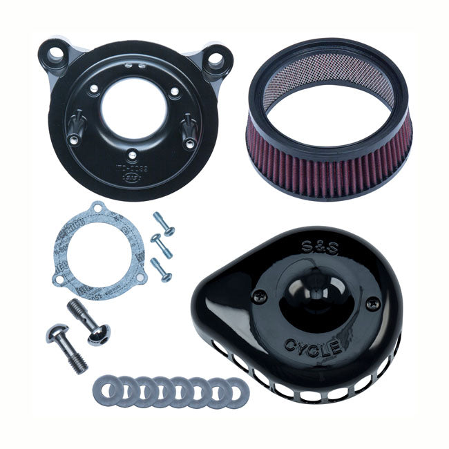 Mini Teardrop Stealth Air Cleaner Kit Gloss Black For 16-17 Softail