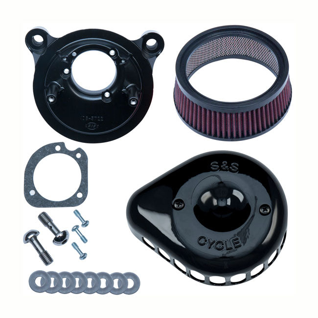 Mini Teardrop Stealth Air Cleaner Kit Gloss Black For 00-15 Softail