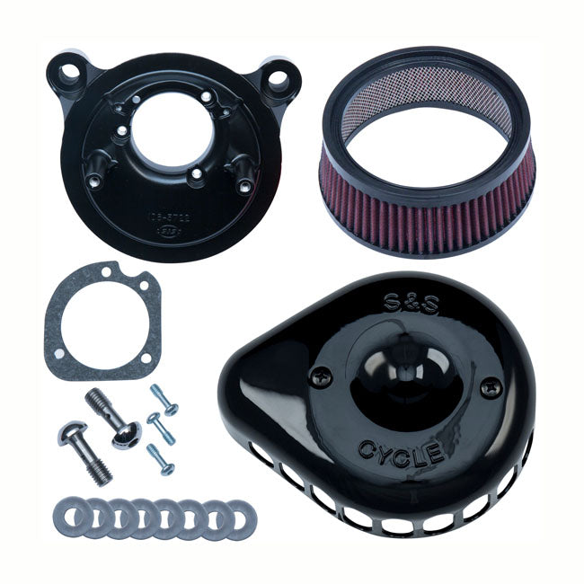 Mini Teardrop Stealth Air Cleaner Kit Gloss Black For 91-06 XL With CV Carb NU