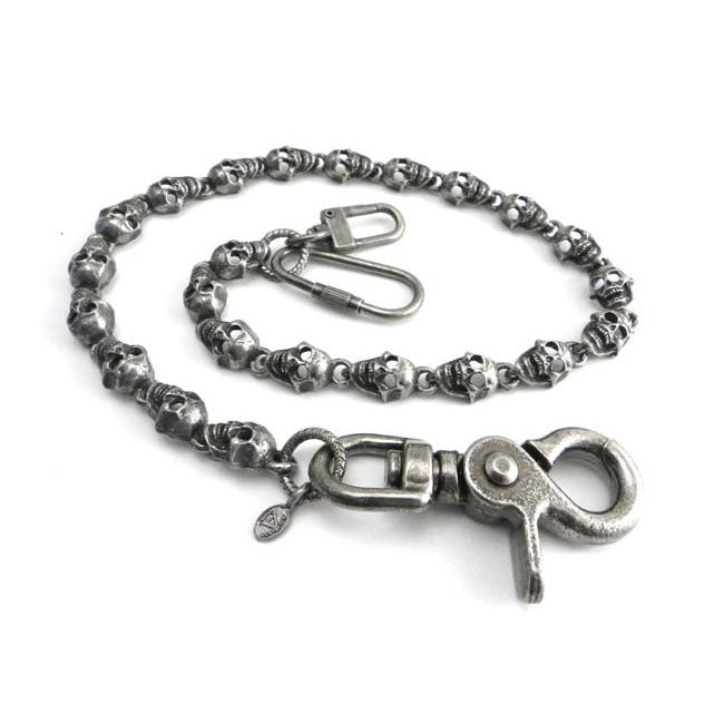 Flat Skull Pewter Wallet Chain