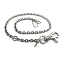 Flat Iron Knight Hack Wallet Chain With Skull Silver