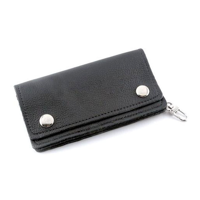 Black Soft Leather Biker Wallet