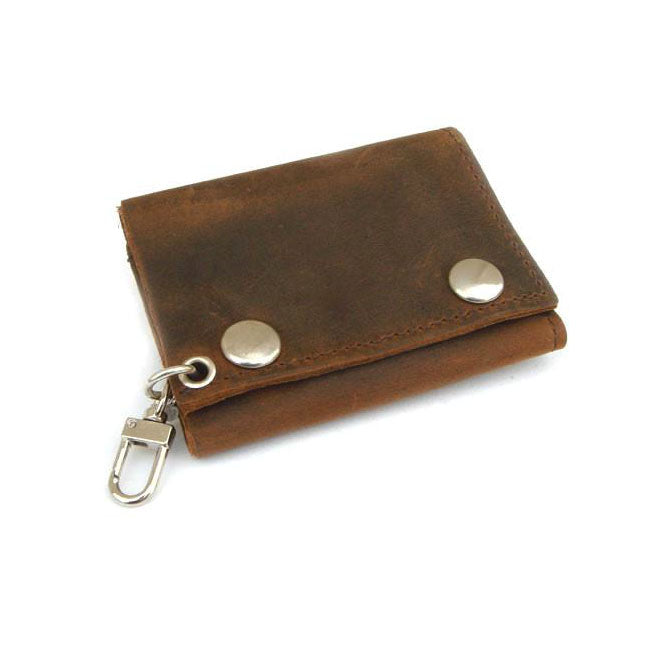 Vintage Brown Leather Trifold Wallet