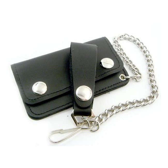 Black Leather Biker Chain Wallet Jr.