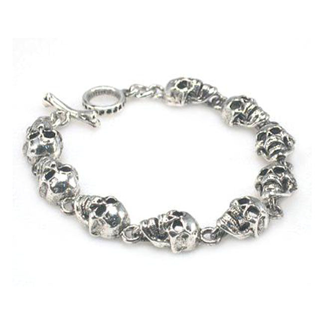 Flat Skull Chain Bracelet