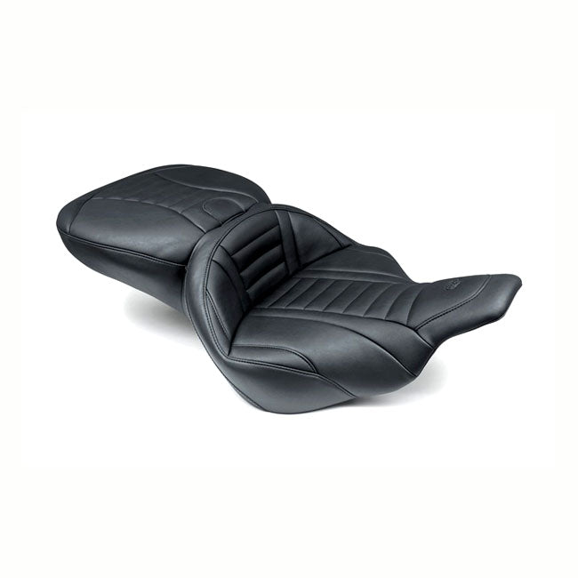 Deluxe Super Touring Seat Black For 97-07 FLHT