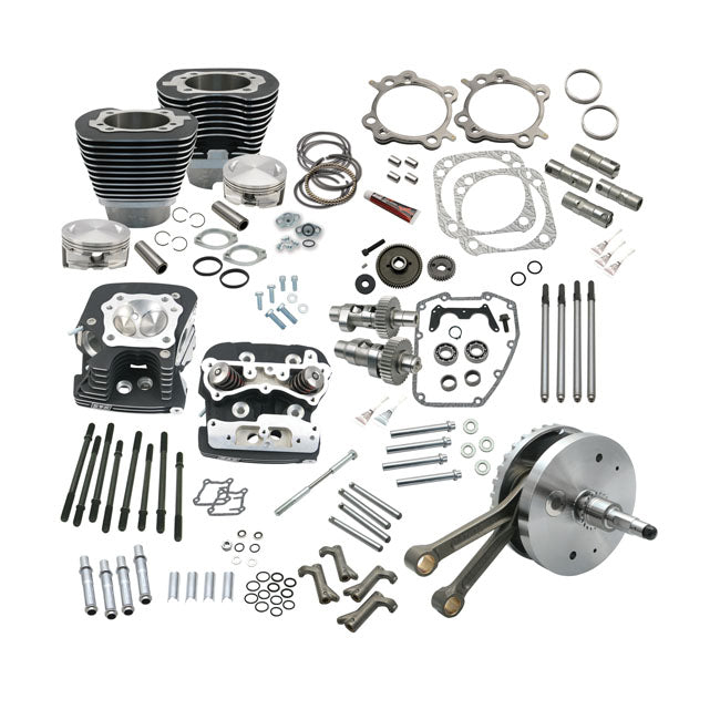 Twin Cam Softail Hot Set-Up Kit With Heads Black - 124 Inch For 01-06 Softail NU