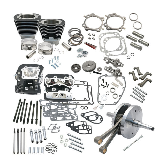 Twin Cam Hot Set-Up Kit With Heads Black - 124 Inch