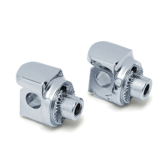 Non-Pivoting Splined Footpeg Adapters Chrome