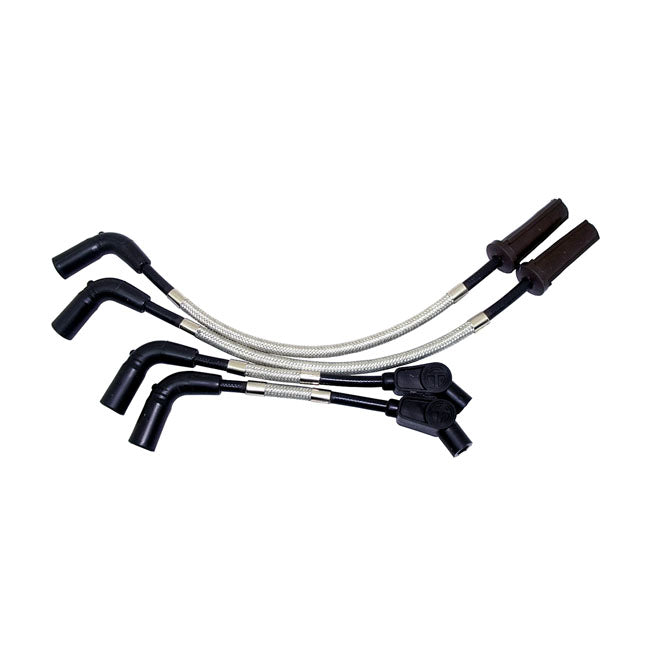 8 MM Pro Braided Stainless Spark Plug Wire Set For 18-22 M8 Softail