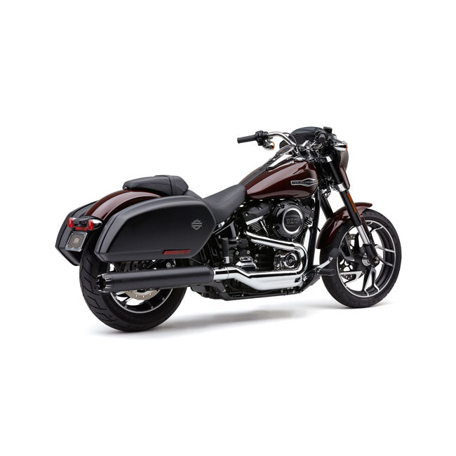 Dual Cut Slip-On Muffler Black - 4 Inch For 18-21 Softail FLSB Sport Glide