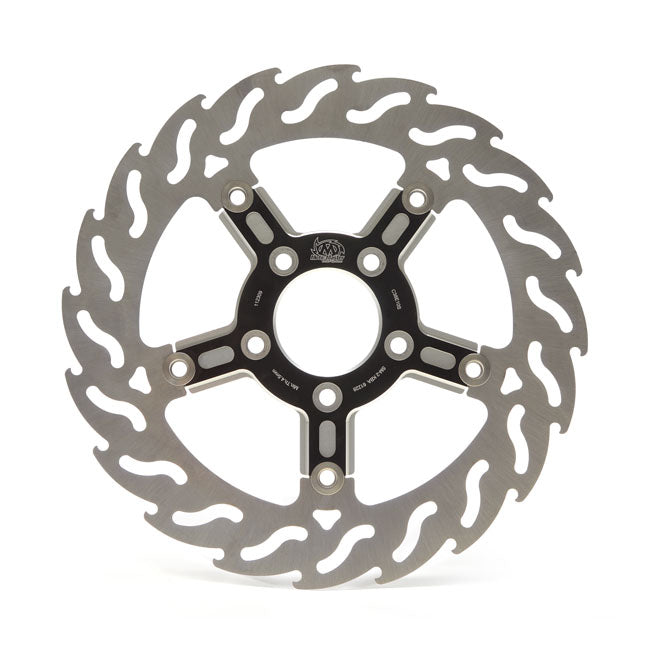 Flame Floating Front Left Brake Disc Black ABE Approved For 00-14 Softail
