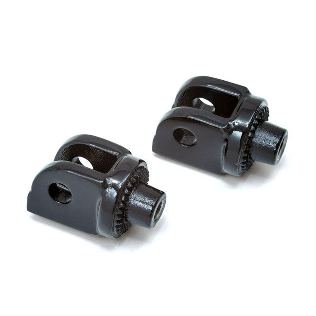 Footpeg Adapter Splined Gloss Black For Gold Wing: Front OEM Peg Mounts