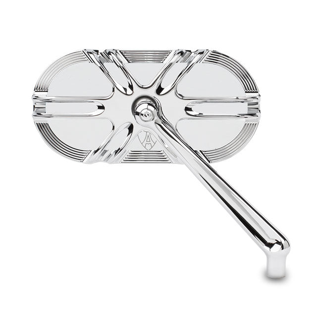 Deep Cut Caged Right Hand Mirror Chrome