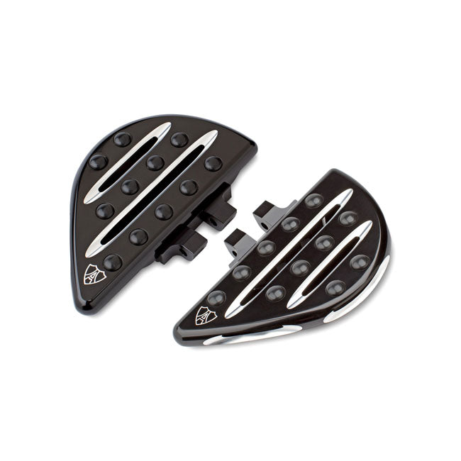 Deep Cut Passenger Floorboards Black For 14-20 Indian Chief, Chieftain, Springfield, Roadmaster