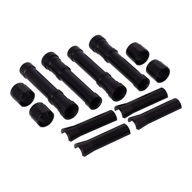 Shovel Aluminum Pushrod Cover Set Blsck