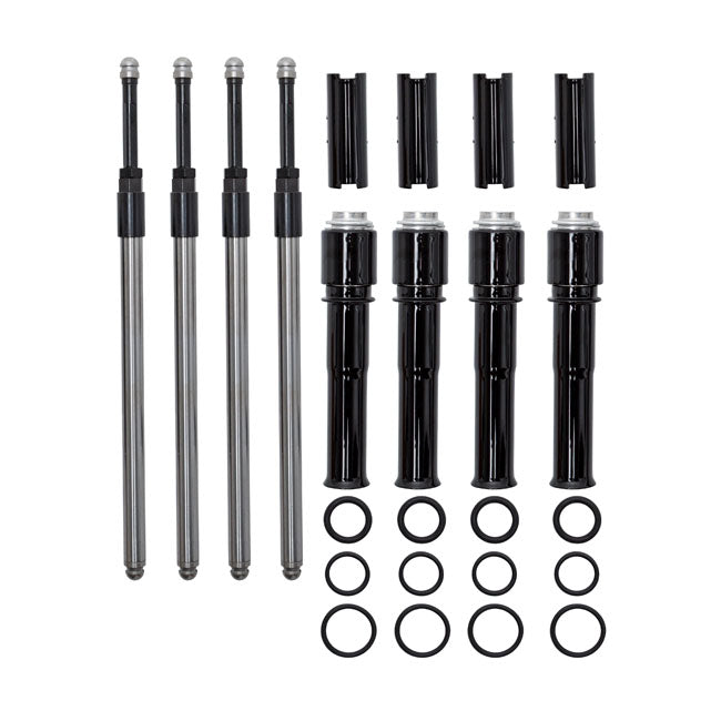 Twin Cam Quickee Pushrod & Cover Kit Gloss Black
