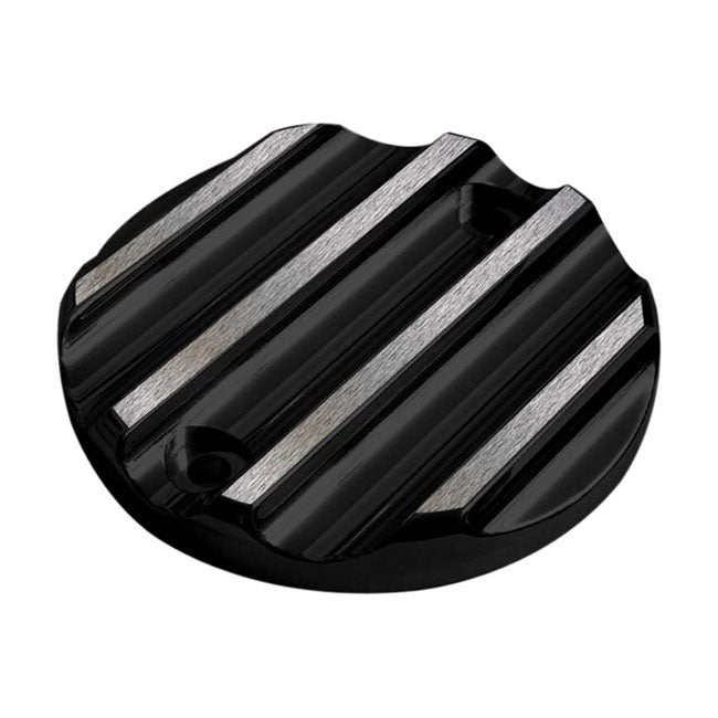 Point Cover Finned Black Contrast Cut For 18-22 Softail