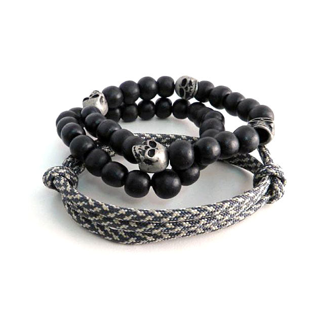 Paracord & Skull Bead Bracelet Set