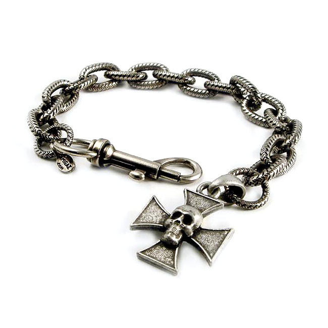 Link Hack Bracelet Maltese Cross Skull