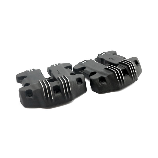 Ribbed Style Rocker Cover Set Black Cut