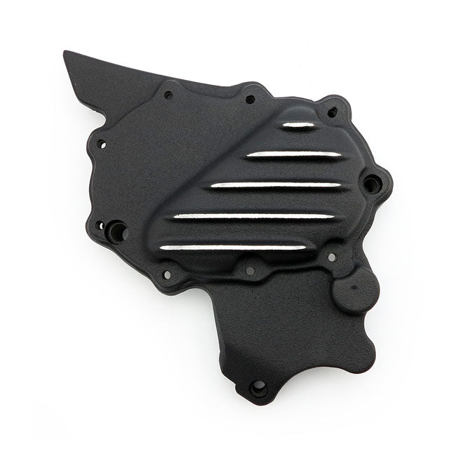 Ribbed Sprocket Cover Black Cut Finish