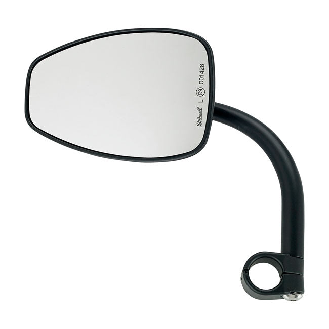 Utility Teardrop Mirror Black ECE Approved With 7/8 Inch I.D. Clamp On Mount