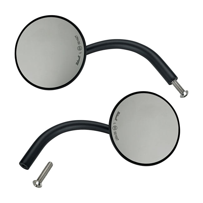 Utility Round Mirrors Black ECE Approved