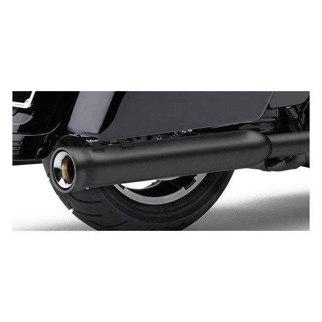 NH Series Slip-On Mufflers Black - 3 Inch For Softail: 07-16 FLSTF Fatboy