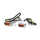 Fastline Below Bar LED Turn Signal Set Chrome / Amber Lens For Mechanical Clutch: 09-16 Touring