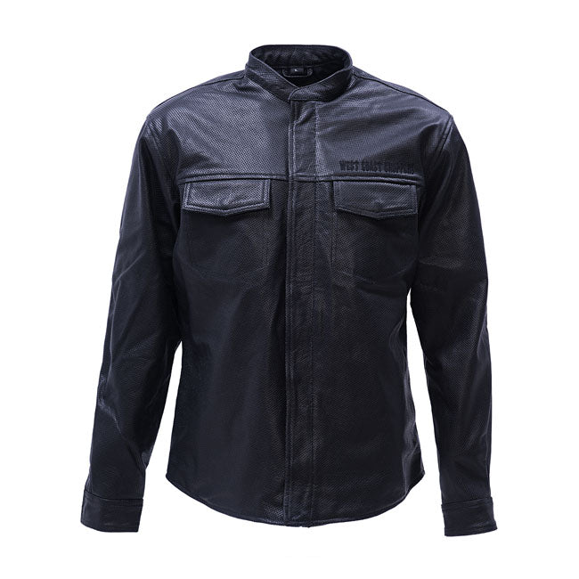 OG Perforated Leather Riding Shirt Black