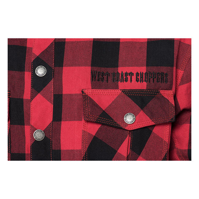 Dominator Riding Flannel Shirt Red / Black CE Approved