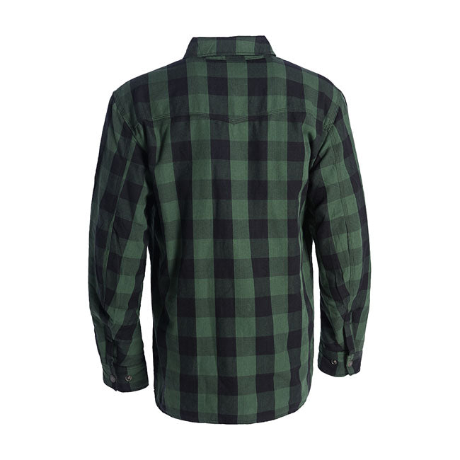 Dominator Riding Flannel Shirt Green / Black CE Approved
