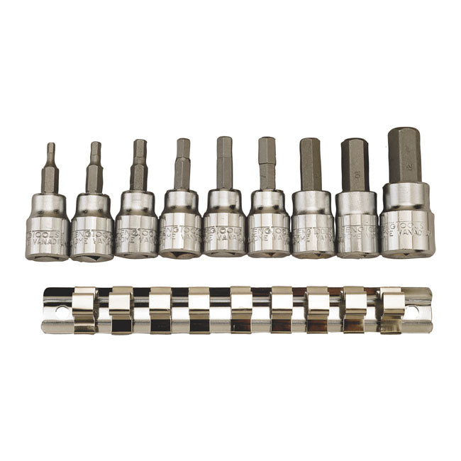 Allen Head Hex Head Socket Set - 9 Pieces - Matric Sizes