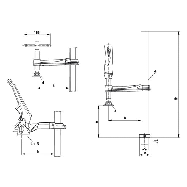 Clamping Element For Welding Tables TWV Weight: 2.22Kg