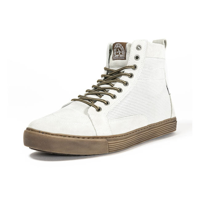 Motorcycle Sneakers Neo White / Brown CE Approved