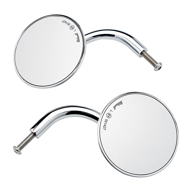Utility Round Mirror Short Stem Chrome ECE Approved