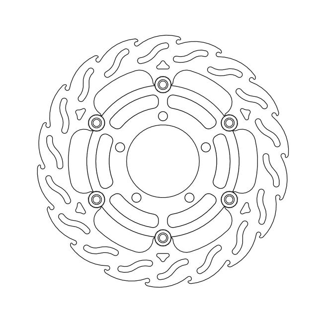 Flame Series Floating Brake Rotor TUV Approved For Front Left: Kawasaki: 03-04 ZX-6R Ninja 636 Non-ABS