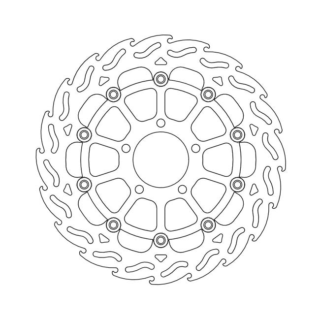 Flame Series Floating Brake Rotor TUV Approved For Front Left: Kawasaki: 04-07 KLV 1000